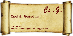 Csehi Gemella névjegykártya